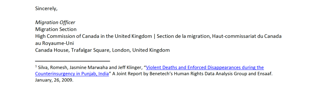 High Commission of canada in the UK